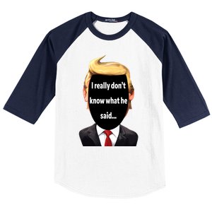 Trump Biden Debate 2024 I Really Dont Know What He Said Baseball Sleeve Shirt