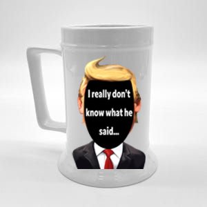 Trump Biden Debate 2024 I Really Dont Know What He Said Beer Stein