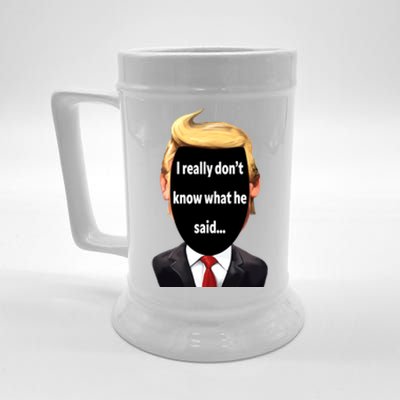 Trump Biden Debate 2024 I Really Dont Know What He Said Beer Stein