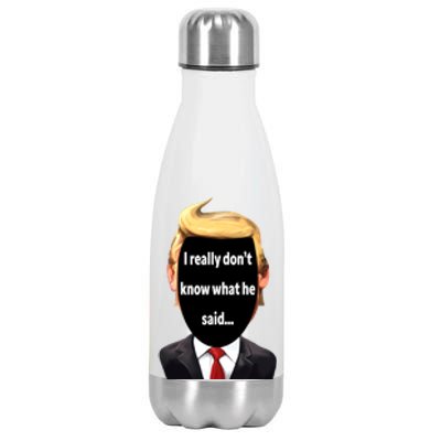 Trump Biden Debate 2024 I Really Dont Know What He Said Stainless Steel Insulated Water Bottle