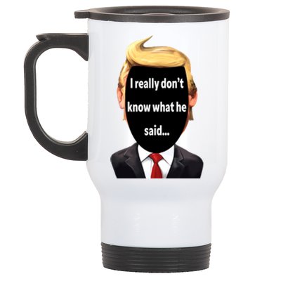 Trump Biden Debate 2024 I Really Dont Know What He Said Stainless Steel Travel Mug