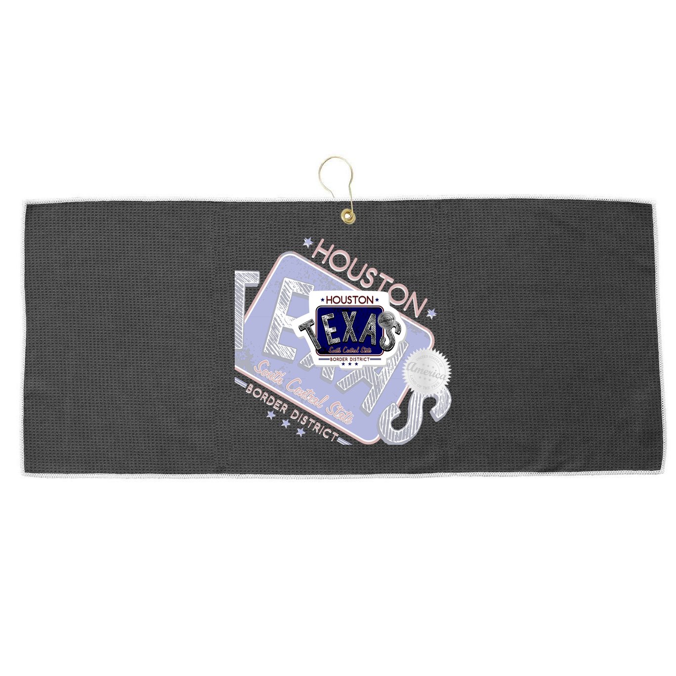 Texas Border District Cool State Logo Large Microfiber Waffle Golf Towel