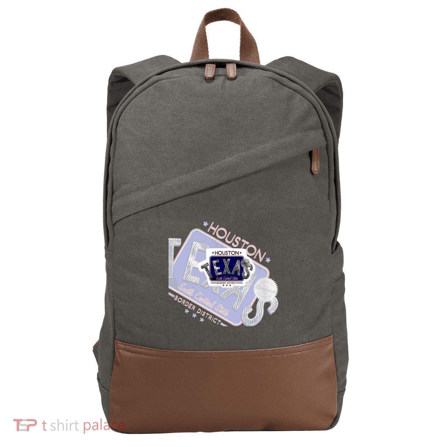 Texas Border District Cool State Logo Cotton Canvas Backpack