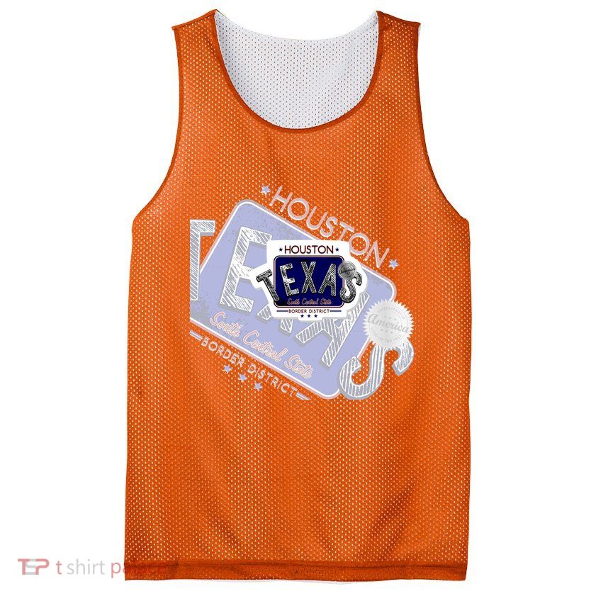 Texas Border District Cool State Logo Mesh Reversible Basketball Jersey Tank