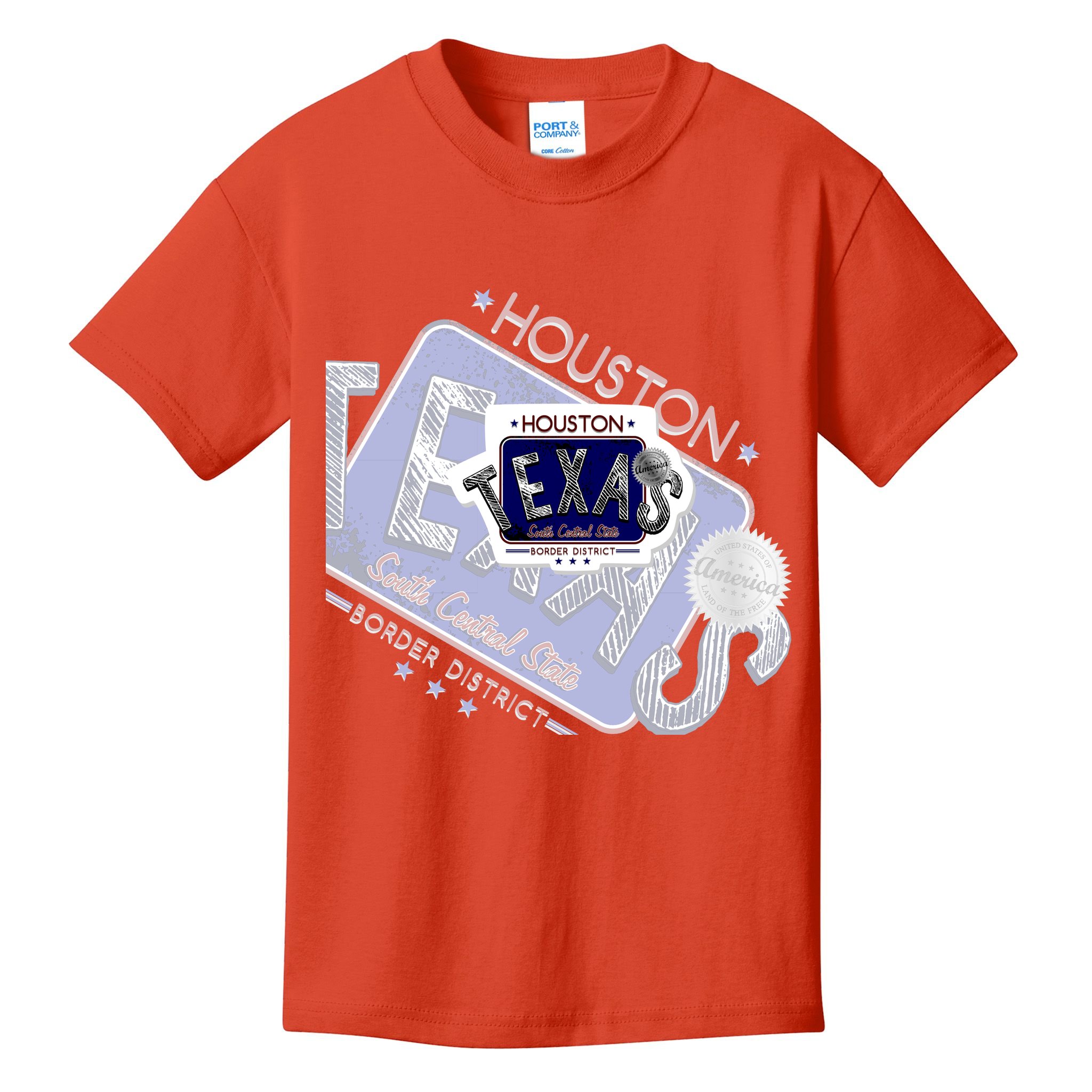 Texas Border District Cool State Logo Kids T-Shirt