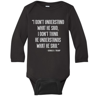 Trump Biden Debate Presidential Debate 2024 Funny Baby Long Sleeve Bodysuit