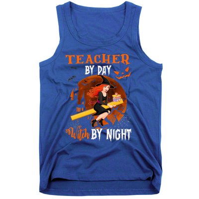 Teacher By Day Witch By Night Witch Teacher School Halloween Gift Tank Top