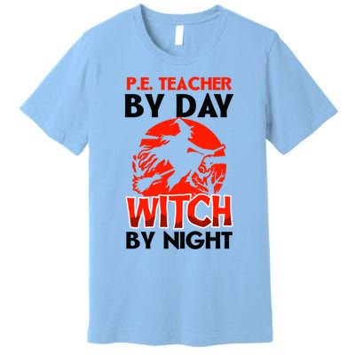 Teacher By Day Witch Night Design Halloween Pe Teacher Gift Premium T-Shirt