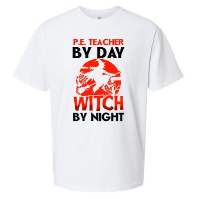 Teacher By Day Witch Night Design Halloween Pe Teacher Gift Sueded Cloud Jersey T-Shirt