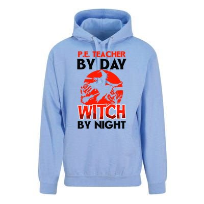 Teacher By Day Witch Night Design Halloween Pe Teacher Gift Unisex Surf Hoodie