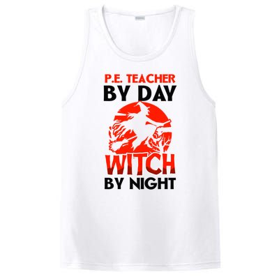 Teacher By Day Witch Night Design Halloween Pe Teacher Gift PosiCharge Competitor Tank