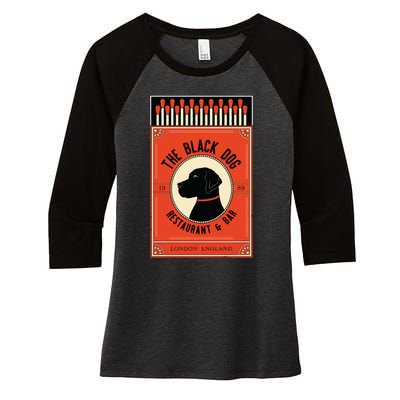 The Black Dog Women's Tri-Blend 3/4-Sleeve Raglan Shirt