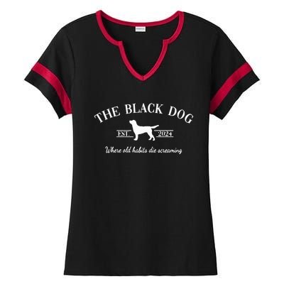 The Black Dog Ladies Halftime Notch Neck Tee