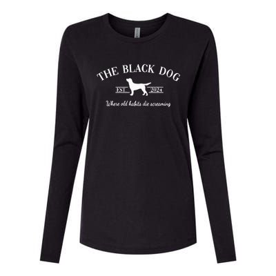 The Black Dog Womens Cotton Relaxed Long Sleeve T-Shirt