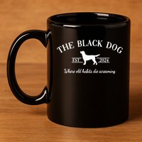 The Black Dog 11oz C Handle Ceramic Mug