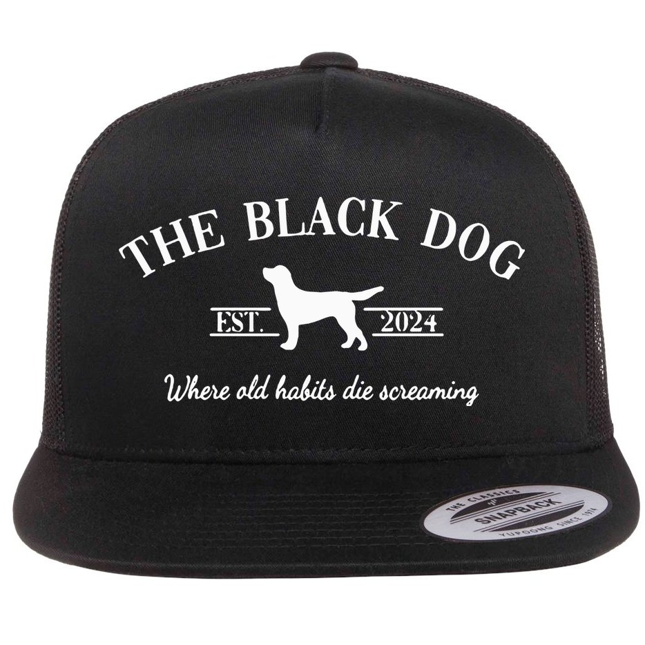 The Black Dog Flat Bill Trucker Hat