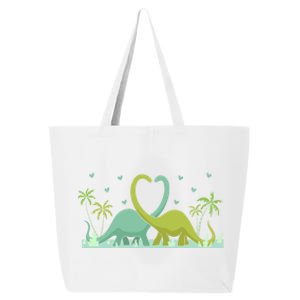 Two Brontosaurus Dinos Making A Heart Shape Valentine's Gift 25L Jumbo Tote