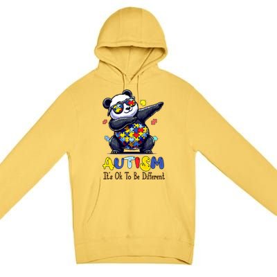 To Be Different Autism Awareness Dabbing Panda Animal Meaningful Gift Premium Pullover Hoodie