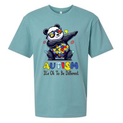 To Be Different Autism Awareness Dabbing Panda Animal Meaningful Gift Sueded Cloud Jersey T-Shirt