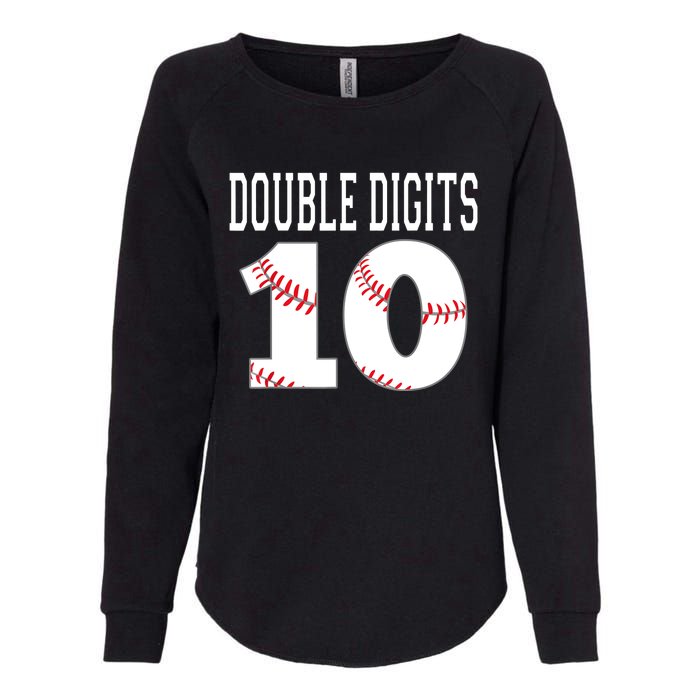 Ten Birthday Double Digits 10th Birthday Baseball Womens California Wash Sweatshirt