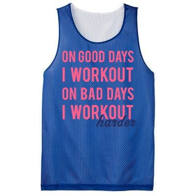 Trendy Bad Days I Workout Harder Fitness Gift Mesh Reversible Basketball Jersey Tank