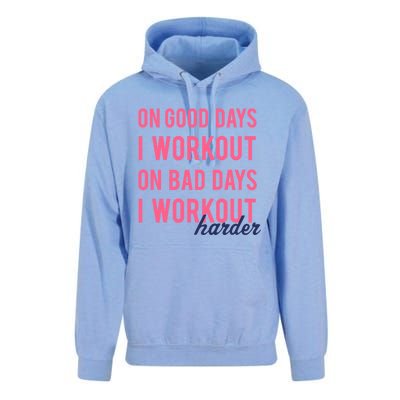 Trendy Bad Days I Workout Harder Fitness Gift Unisex Surf Hoodie