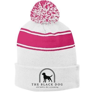 The Black Dog Stripe Pom Pom Beanie