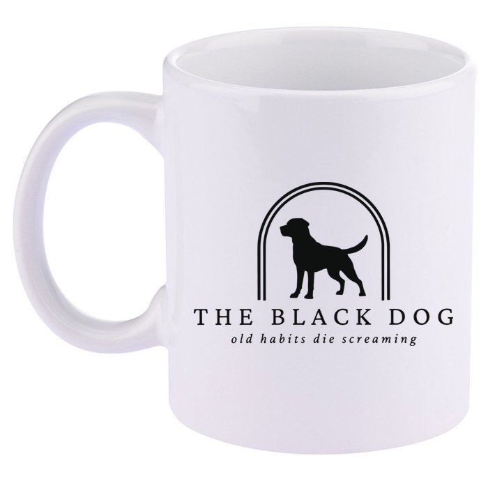 The Black Dog 11oz C Handle Ceramic Mug