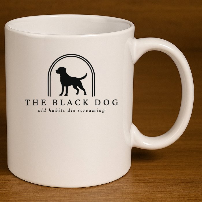 The Black Dog 11oz C Handle Ceramic Mug
