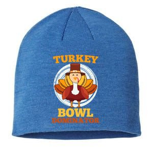 Turkey Bowl Dominator Thanksgiving Turkey Football Funny Gift Sustainable Beanie