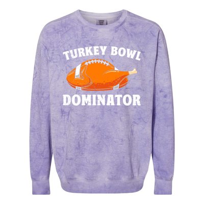 Turkey Bowl Dominator Thansgiving Party American Football Gift Colorblast Crewneck Sweatshirt