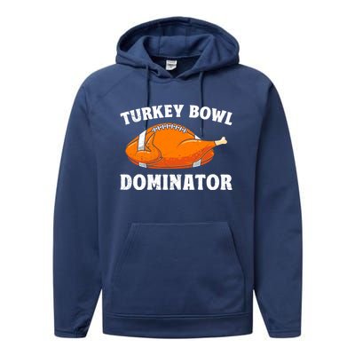 Turkey Bowl Dominator Thansgiving Party American Football Gift Performance Fleece Hoodie