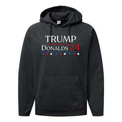 Trump Byron Donalds 2024 Donald Trump 47th President & Vp Performance Fleece Hoodie