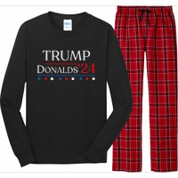 Trump Byron Donalds 2024 Donald Trump 47th President & Vp Long Sleeve Pajama Set