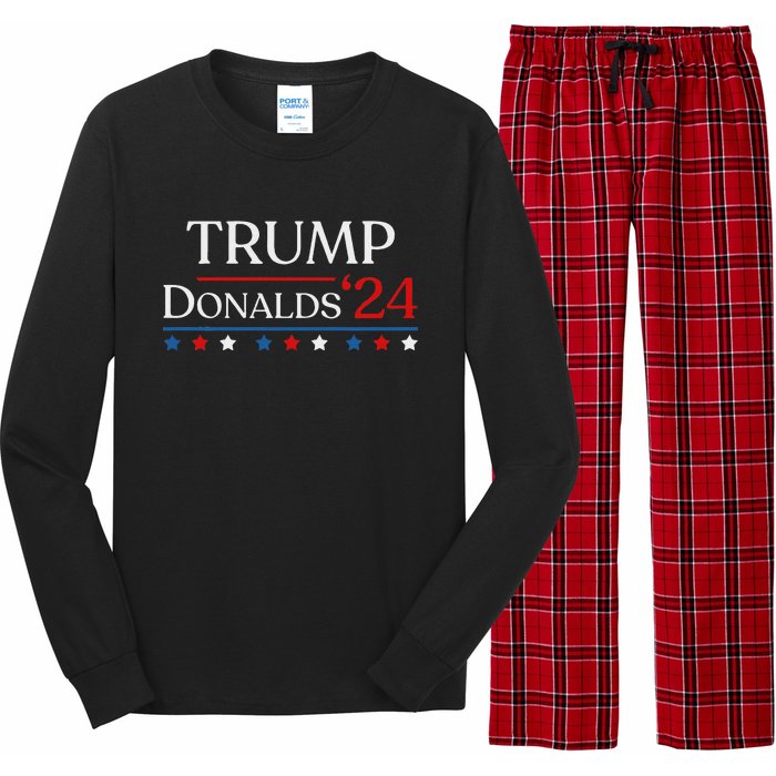 Trump Byron Donalds 2024 Donald Trump 47th President & Vp Long Sleeve Pajama Set