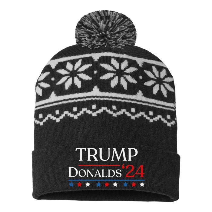 Trump Byron Donalds 2024 Donald Trump 47th President & Vp USA-Made Snowflake Beanie