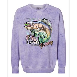 The Best Days Are Spent Fishing Colorblast Crewneck Sweatshirt