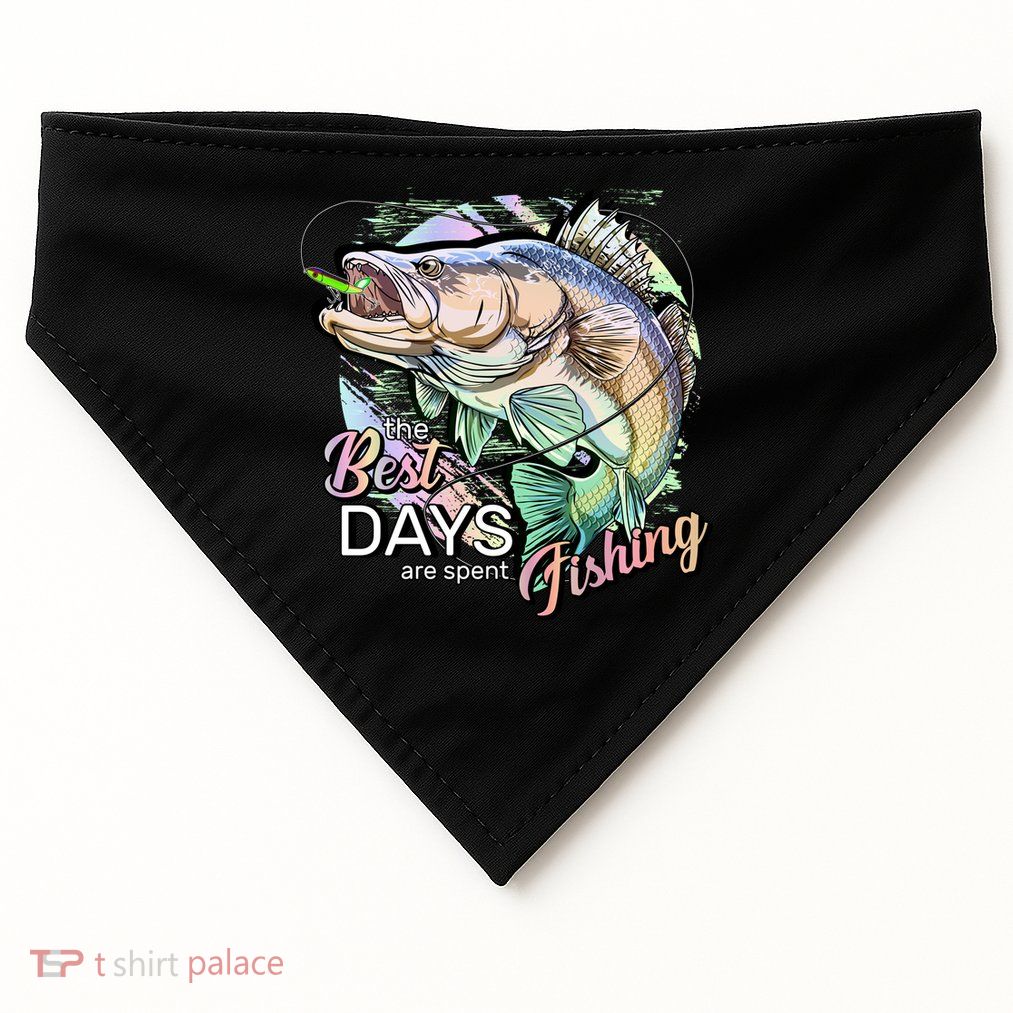 The Best Days Are Spent Fishing USA-Made Doggie Bandana