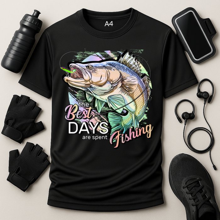 The Best Days Are Spent Fishing Cooling Performance Crew T-Shirt