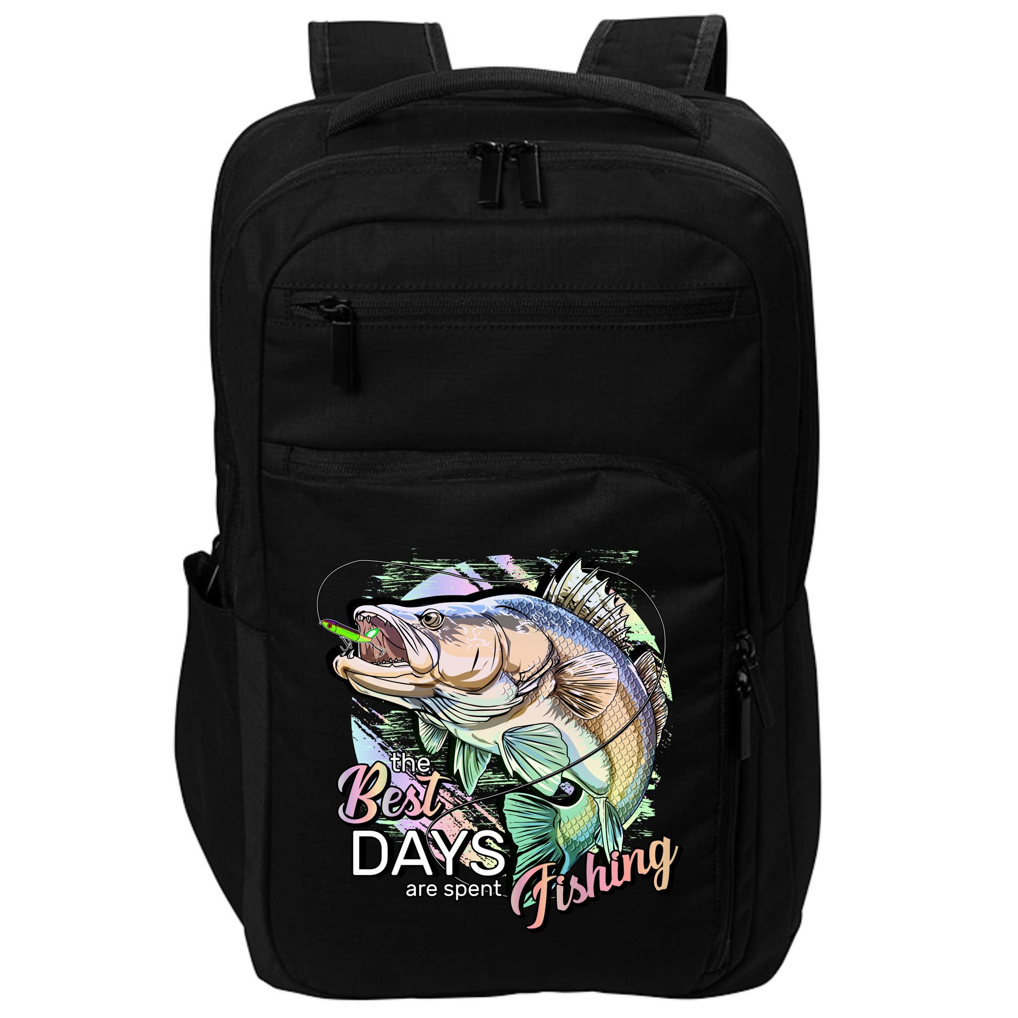The Best Days Are Spent Fishing Impact Tech Backpack