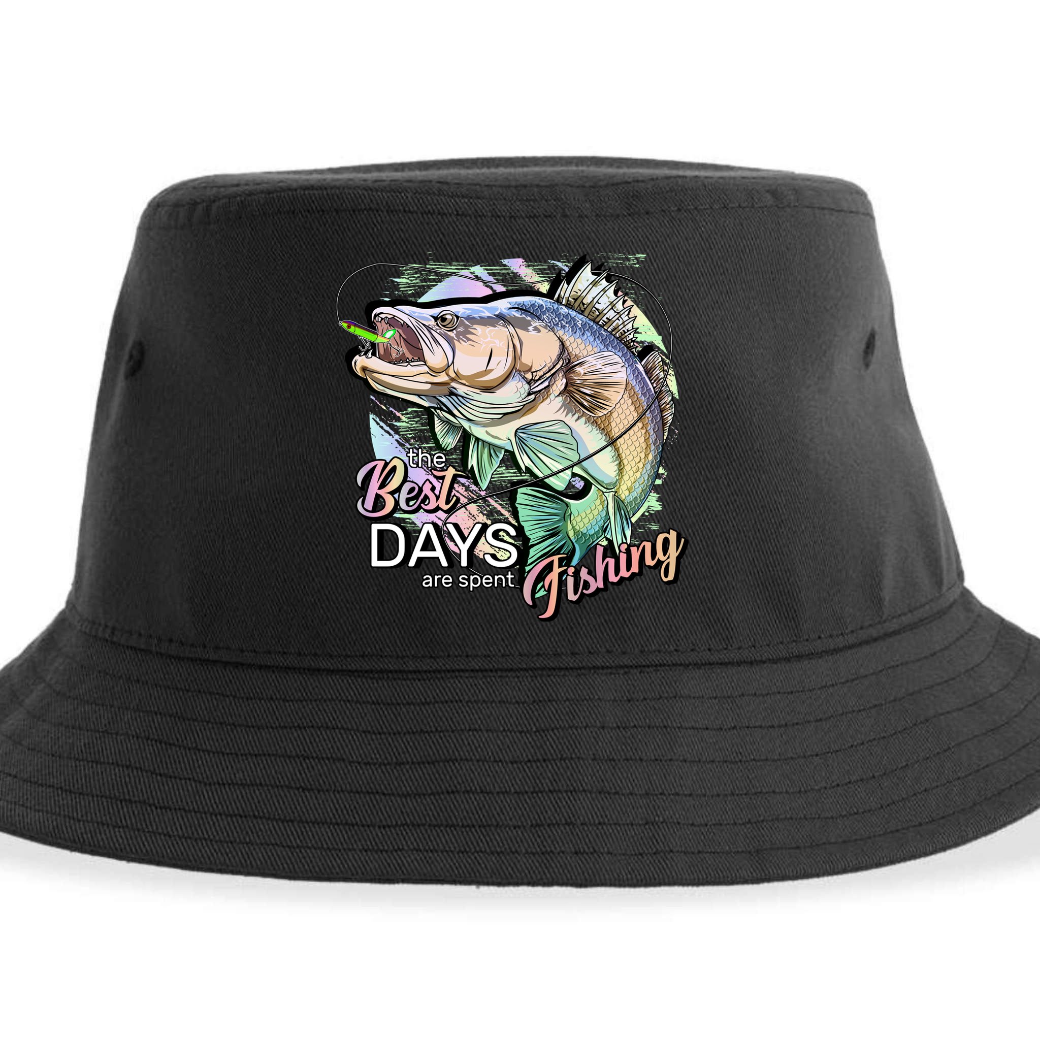 The Best Days Are Spent Fishing Sustainable Bucket Hat