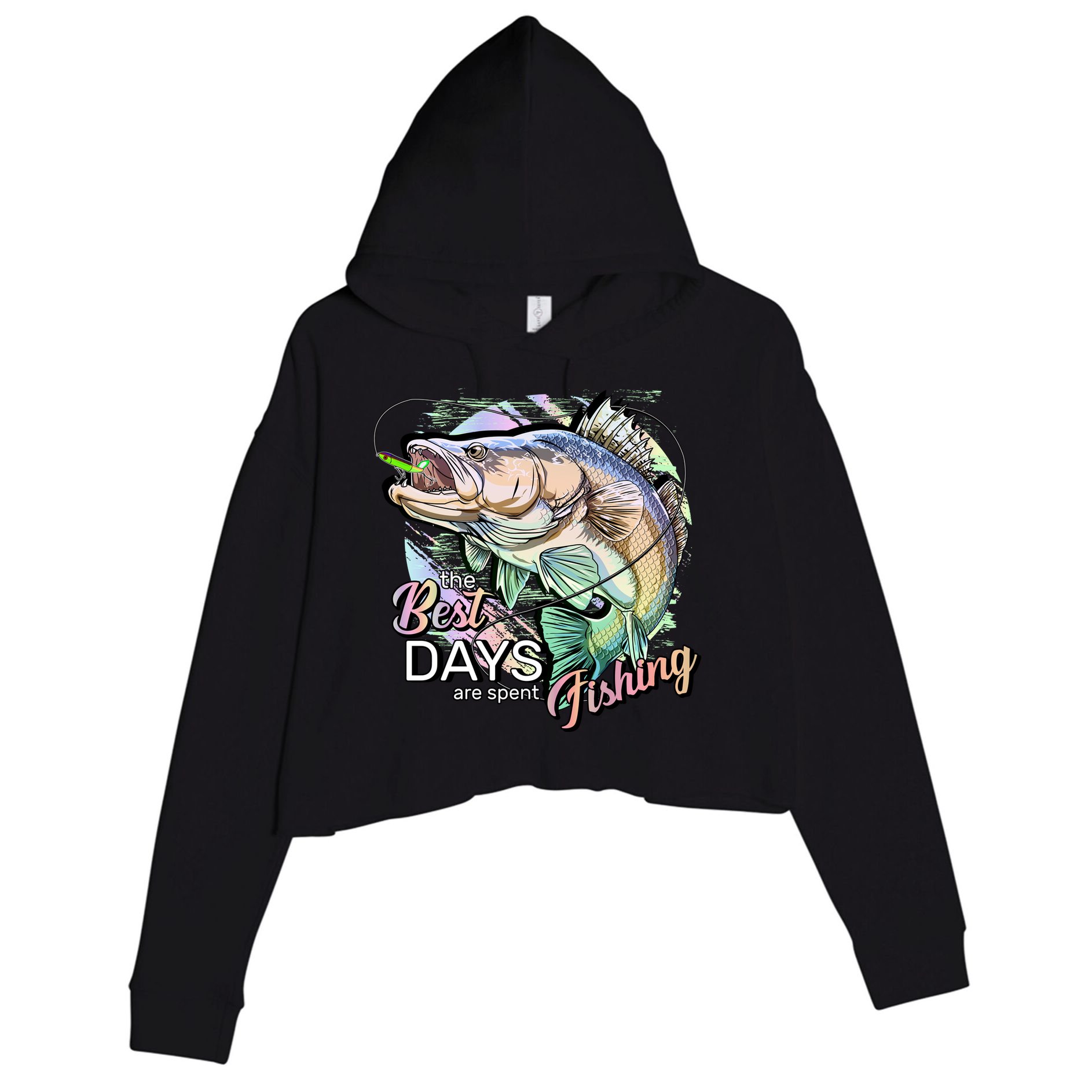 The Best Days Are Spent Fishing Crop Fleece Hoodie