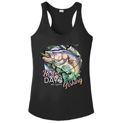 The Best Days Are Spent Fishing Ladies PosiCharge Competitor Racerback Tank