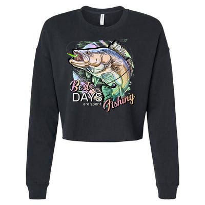 The Best Days Are Spent Fishing Cropped Pullover Crew