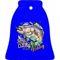 The Best Days Are Spent Fishing Ceramic Bell Ornament