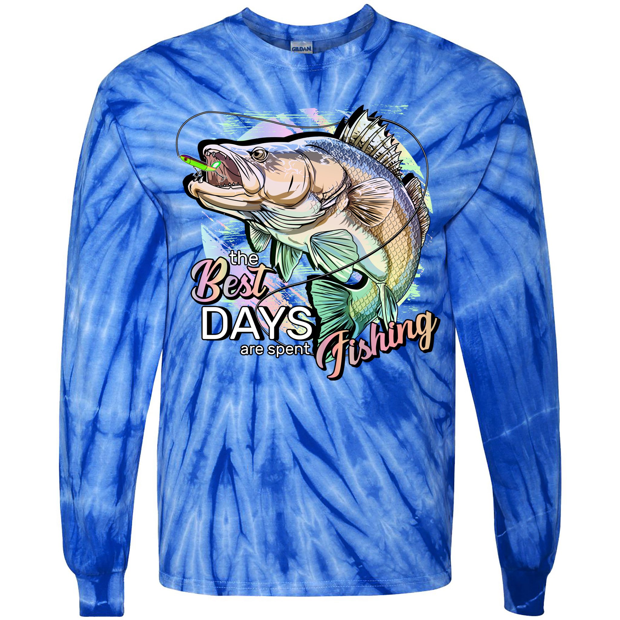 The Best Days Are Spent Fishing Tie-Dye Long Sleeve Shirt