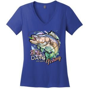 The Best Days Are Spent Fishing Women's V-Neck T-Shirt