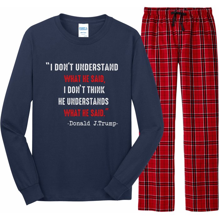 Trump Biden Debate Presidential Debate 2024 Funny Quote Long Sleeve Pajama Set