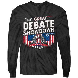 Trump Biden Debate June 27 Funny Presidential Election 2024 Tie-Dye Long Sleeve Shirt