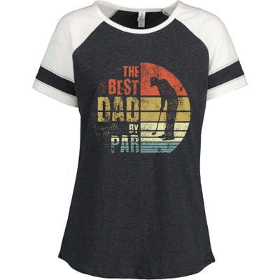 The Best Dad By Par Meaningful Gift Enza Ladies Jersey Colorblock Tee